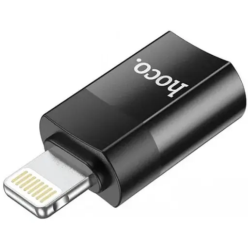 Адаптер Hoco UA17 Lightning папа to Type-C мама USB2.0 adapter черный