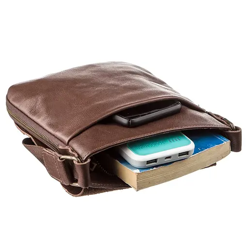 Сумка кожаная мужская SHVIGEL 21х18х1 см sum0012777 - фото 3