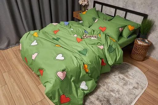 Комплект постельного белья Moon&Star Бязь Gold Люкс Rainbow Hearts King Size 220x240 наволочки 2х50х70 - фото 3