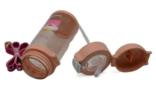 Пляшка для води Casno 690 мл KXN-1219 Рожева (Свинка) з соломинкою (KXN-1219_Pink) - фото 6