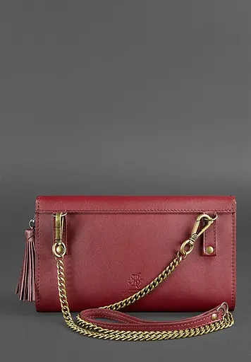 Жіноча шкіряна сумка Еліс бордова Краст - фото 3