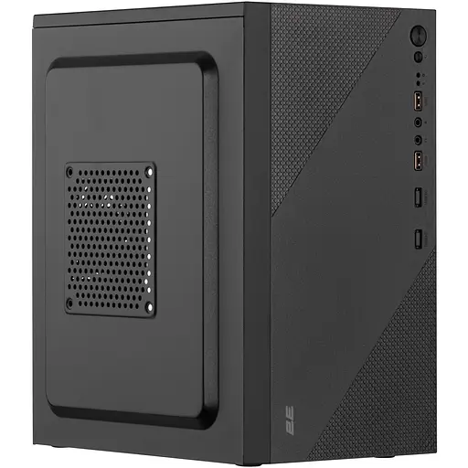 2E Корпус TeamX TMX04 з БЖ 2E ATX400W, 2xUSB2.0, 1x80мм, VGA 220мм, mATX, чорний