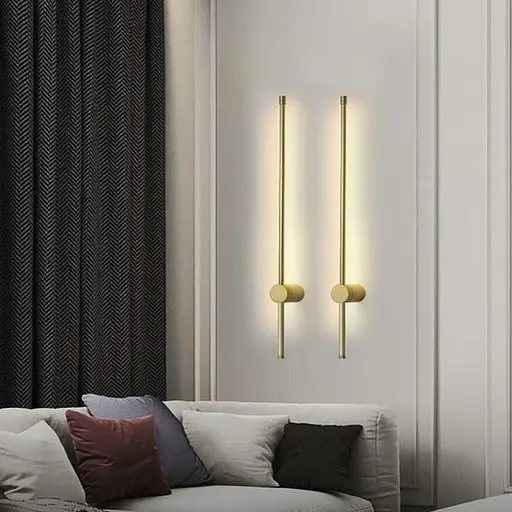 Современное линейное бра в латунном каркасе длиной 80 см Line F Арт. WJ014/800 AB - фото 1