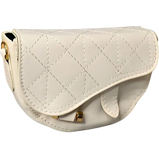 Детская сумка на цепочке из экокожи 16х11х5 см белая (24-328)