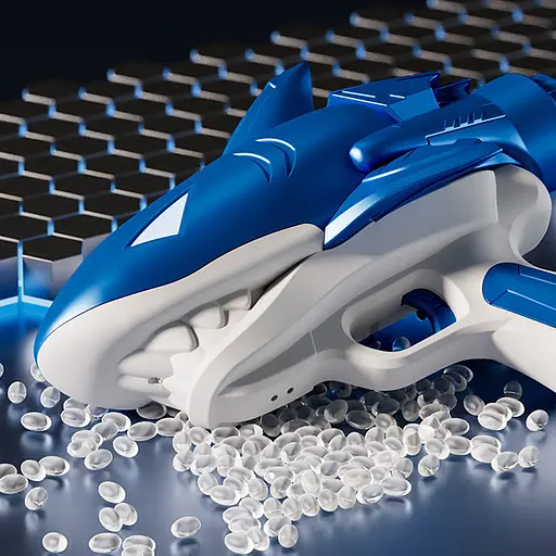 Водяний акумуляторний пістолет Shark Water Gun 185-68 (300ml) with lithium battery Blue - фото 6