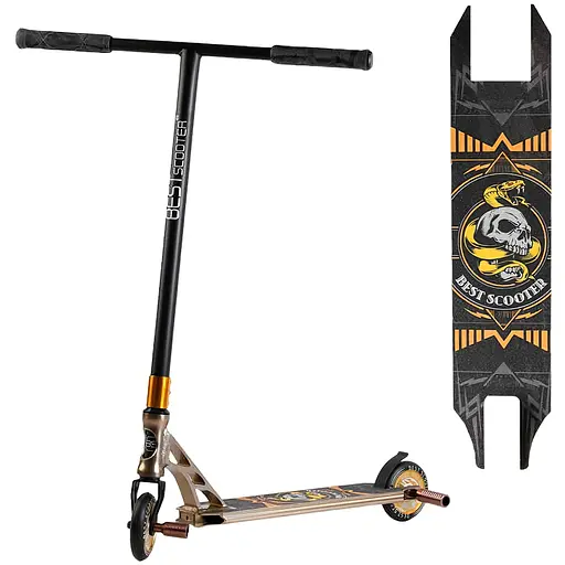 Самокат трюковий Best Scooter з пегами Чорно-жовтий 000254820