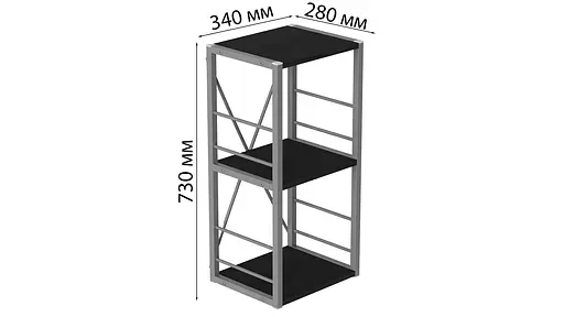 Этажерка 3/34 Серии Коннект 73x34x28 серый ДСП Сосна Кембра 16мм FRD-104306 - фото 5