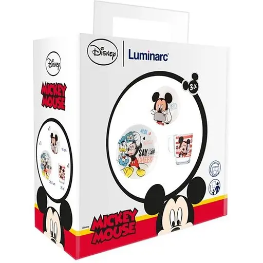 Набір посуд для дітей Luminarc Disney Party Mickey 3 предмети Білий (N5278) - фото 7