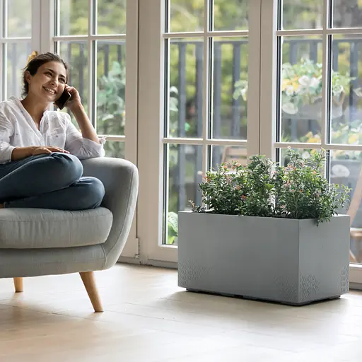 Вазон Lamela Karo 40х78х40 см сірий бетон (9709366) - фото 7