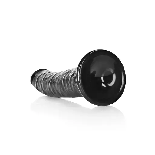 Фалоімітатор RealRock Slim Realistic 8" 22.5 см (чорний) - фото 3