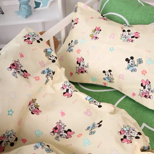 Комплект постельного белья MirSon Бязь 20-0043 Green Mikey Mouse 160x220 см зелено-бежевый (2200010273496) - фото 5