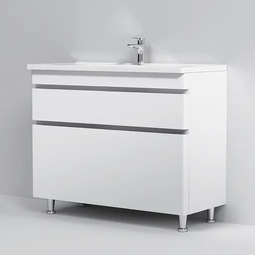 Тумба з умивальником AM.PM Hit 100 см підлогова білий M93A-FSX01002-WC01002WG38 Білий - фото 7