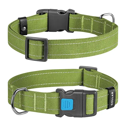 Ошейник для собак хлопчатобумажная тесьма CoLLaR Брезент пластиковый фастекс L Ш 35 мм Д 46-69 см