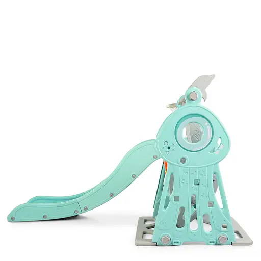 Дитяча гірка-гойдалка BAMBI WM19011-5 з баскетбольним кільцем, ш152-г184-в103см, голуба - фото 4