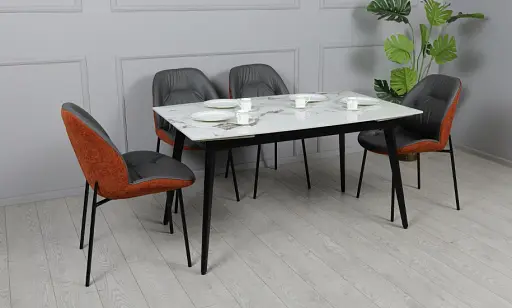 Стол Prestol Люкс белый глянец 1400/2000х900х760 черные ноги - фото 12