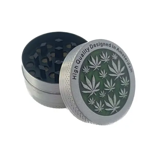 Гриндер для подрібнення тютюну Амстердам HL-243 High Quality Designed Silver Green (10905) - фото 3