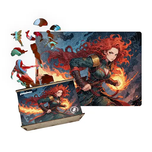 Пазл деревяний Аніме Вогняний Кулак, А3, Деревяна коробка 200 елементів