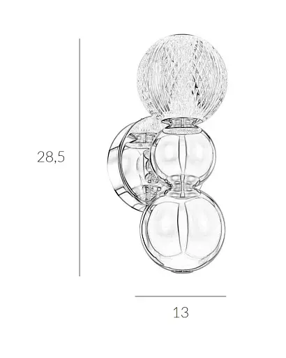 Бра, настінний світильник Italux WL-83728-4W-3K-CH Oter Led 1x4W 3000K 220Lm IP20 Chrome - фото 2