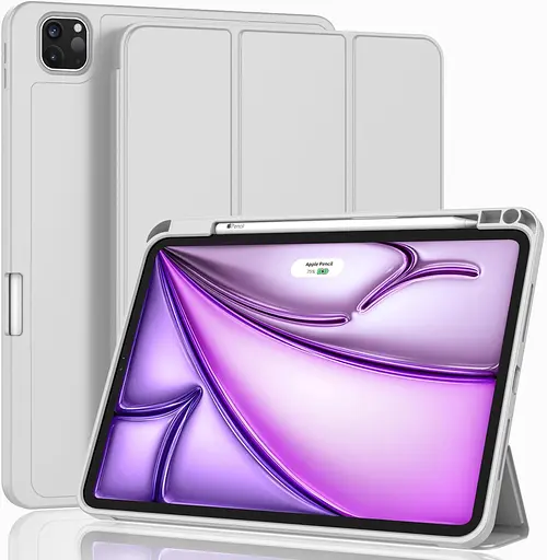 Чехол-книжка CDK для Apple iPad Pro 12.9" 5gen 2021 экокожа/силикон Smart Case cлот cтилус(017899) grey - фото 2