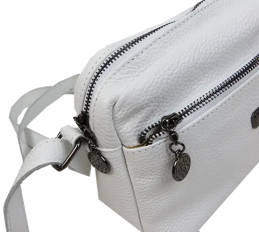 Женская кожаная сумка на плечо Borsacomoda белая sum0028731 - фото 9