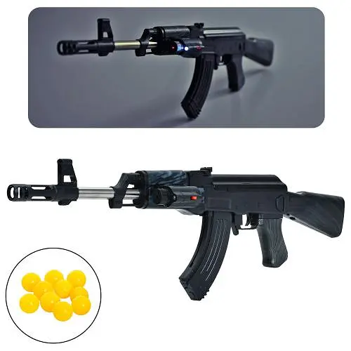 Автомат игровой, 57 см, пластиковые пули, лазер, свет, 0807-3