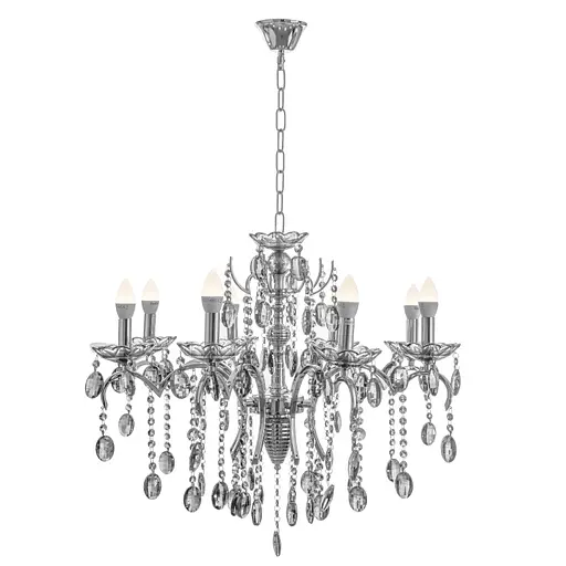 Люстра свічка Brille підвісна кришталева для холу E14 40W (BCL-378S/8) - фото 4