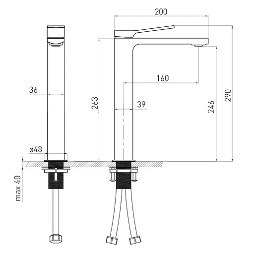 Смеситель для умывальника высокий Volle Solo 26 мм cepillado níquel 1510.011302 Никель - фото 2