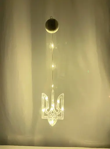 Світлодіодна гірлянда OldBro світильник набір фігурок Український Тризуб 10 лід з батарейками 3ААА та присоскою - фото 6