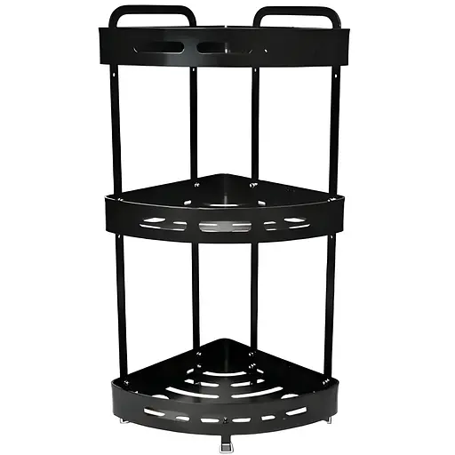 Полка Homax трехуровневая угловая алюминиевая 57х23.7х23.7 см черная (EBA-3530 BL)