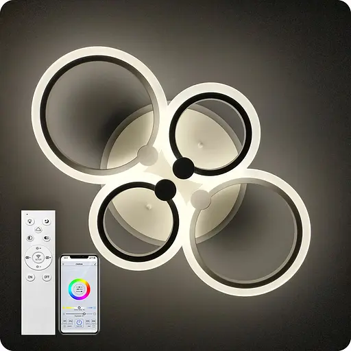 Люстра світлодіодна 517 Light 3color з пультом 76 Вт Білий (02043) - фото 1