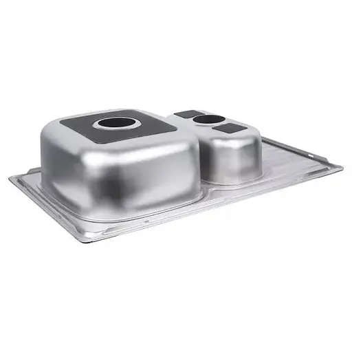 Кухонна мийка 780x500x180 мм + сифон Wezer 7850(08) Satin, Satin - фото 4