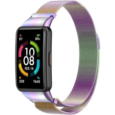 Ремешок DK для Honor Band 6 / 7 Metal Milanese Loop Magnetic (012956) (chameleon)