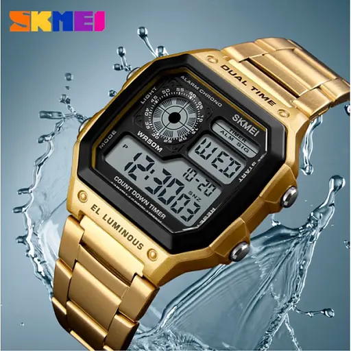 Мужские часы Skmei 1335 Ripple Gold - фото 4