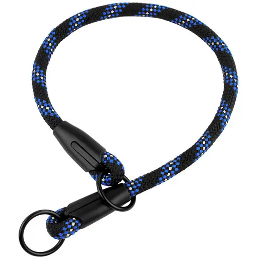 Нашийник-зашморг для собак Barksi Active світловідбивний 38х0.7 см чорно-блакитний - фото 1