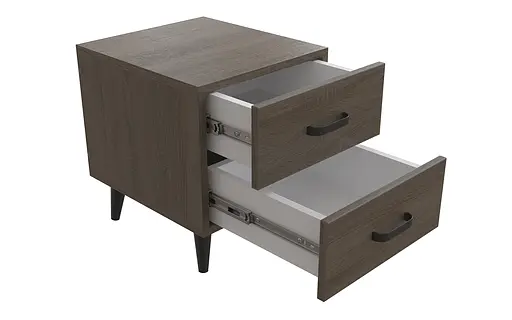 Тумба Віва 2 на конусних ніжках Ferrum-decor 41x35x40 Чорний метал ДСП Дуб Сонома Трюфель 16 мм (FRD-106813)