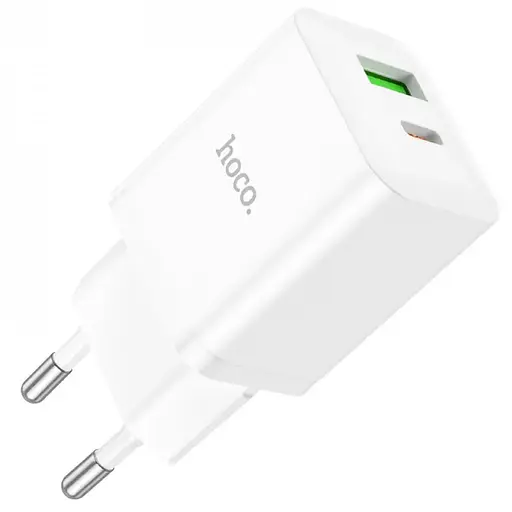 Сетевое зарядное устройство Hoco N28 Founder PD20W + QC3.0 charger Белый - фото 1
