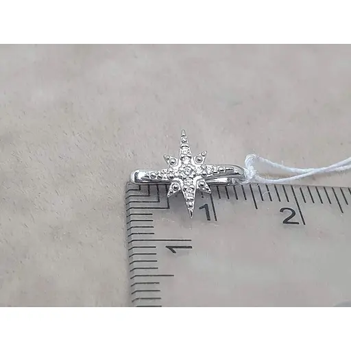 Срібна сережка-пірсинг в ніс Ірій Зірка (без проколу, обманка). 6032 - фото 3