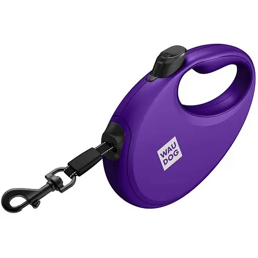 Поводок-рулетка для собак Waudog R-leash с контейнером для пакетов, светоотражающая лента, M, до 20 кг, 5 м, фиолетовый - фото 5