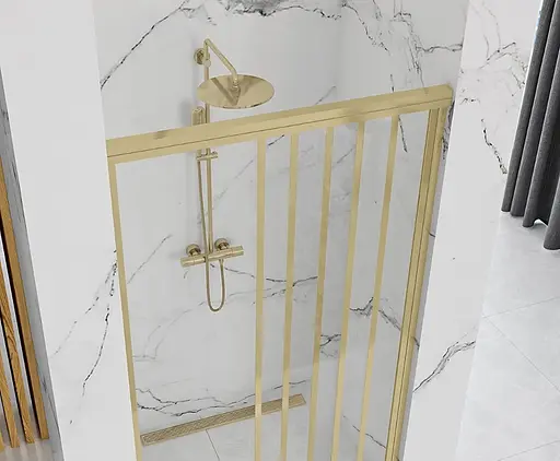 Душевые двери Rea Alex 120 brushed gold REA-K2501, прозрачный, золотой - фото 6