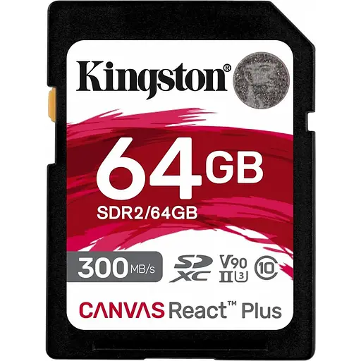Карта пам'яті Kingston 64 GB SDXC Class 10 UHS-II U3 Canvas React Plus (SDR2/64GB)