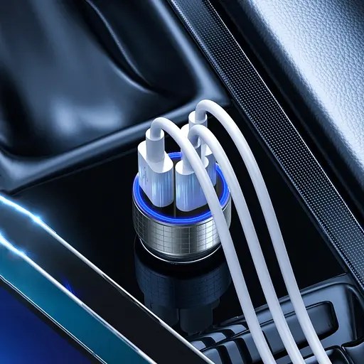 Автомобильное зарядное устройство для Remax RCC327 2 USB/Type-C QC PD 83W серебристо-черное - фото 3