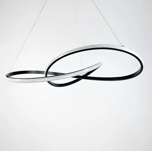 Підвісна LED люстра в чорному корпусі 100х52 см | Line F | Арт. SG12-1000 BK - фото 4