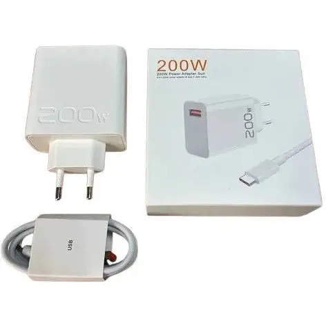 Зарядное устройство Xiaomi 200W с 2-мя разъемами + Кабель USB-Type C | Быстрая зарядка QC/PD Белый - фото 1