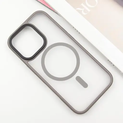 Чохол Epik TPU+PC Metal Buttons with MagSafe для Apple iPhone 16 Pro 6.3 Сірий - фото 2