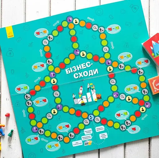 Настільна гра "Бізнес-сходи" РЛ902037У кубик, 5 фішок гравців, - фото 3