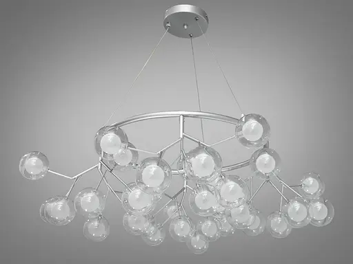 Неймовірно вражаюча люстра "Світлячок", 36 ламп, колір-хром сатин - фото 2