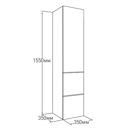 Пенал підвісний для ванни Volle Oliva 15-45-55, Білий - фото 3