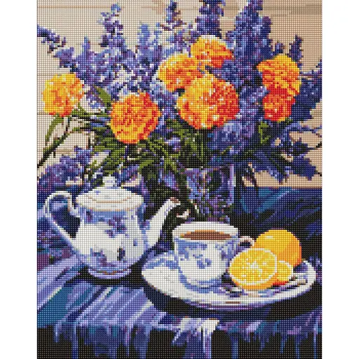 Алмазная мозаика Лавандовая гармония AMO7979, 40х50 см, с АВ стразами