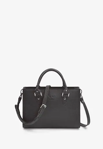 Женская кожаная сумка Fancy черная Saffiano - фото 2