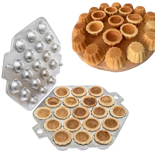 Кексниця тарталетниця форма велика з алюмінієвою кришкою для випічки кексів, кошиків, тарталеток і пончиків, Ласунка Сірий 85700 - фото 1